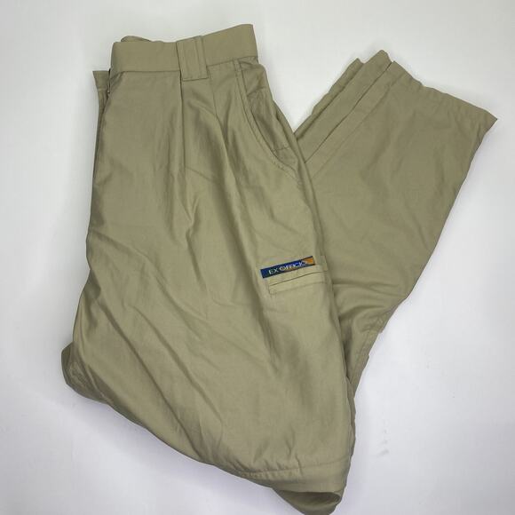 Exofficio Pants Womens 12 Pockets Hiking 100% Nylon Roll Tab Outdoors Hike Zip - Picture 1 of 5